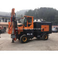 Wheeled Pile Driver for Guardrail Installation